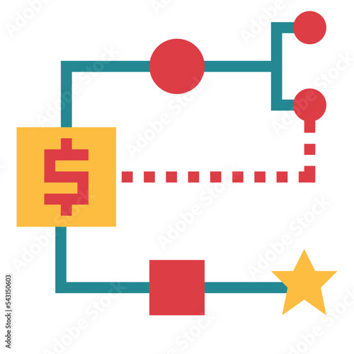 money flow flat icon style