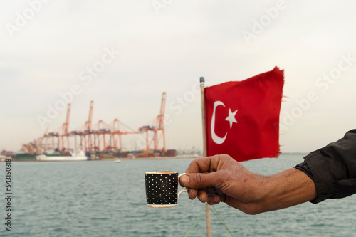 Turkish coffee and Mersin Port