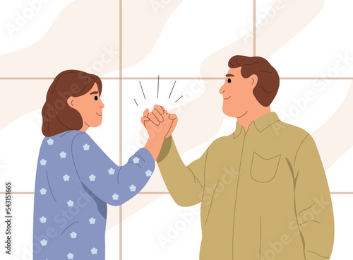 Good communication between business partners. Flat vector illustration