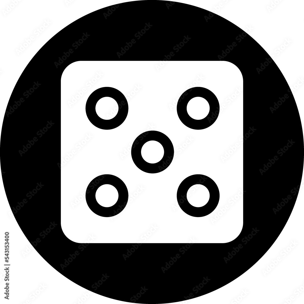 Dice circle line icon