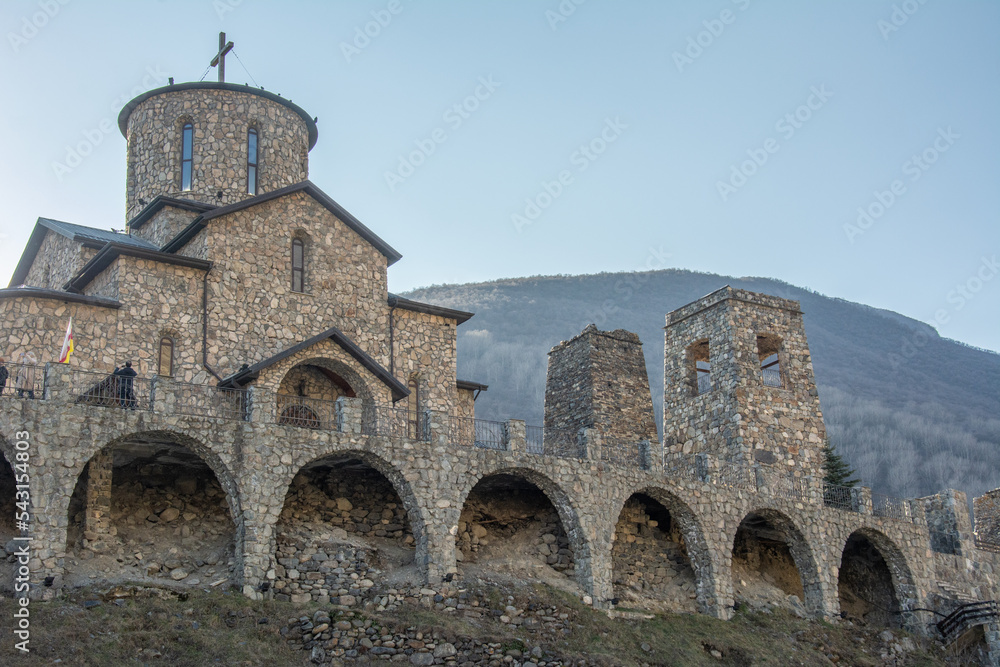 Alan Assumption Orthodox Monastery of the Vladikavkaz Diocese of the Russian Orthodox Church in the village of Khidikus in the Kurtatinsky Gorge, Alagirsky District of North Ossetia, Russia