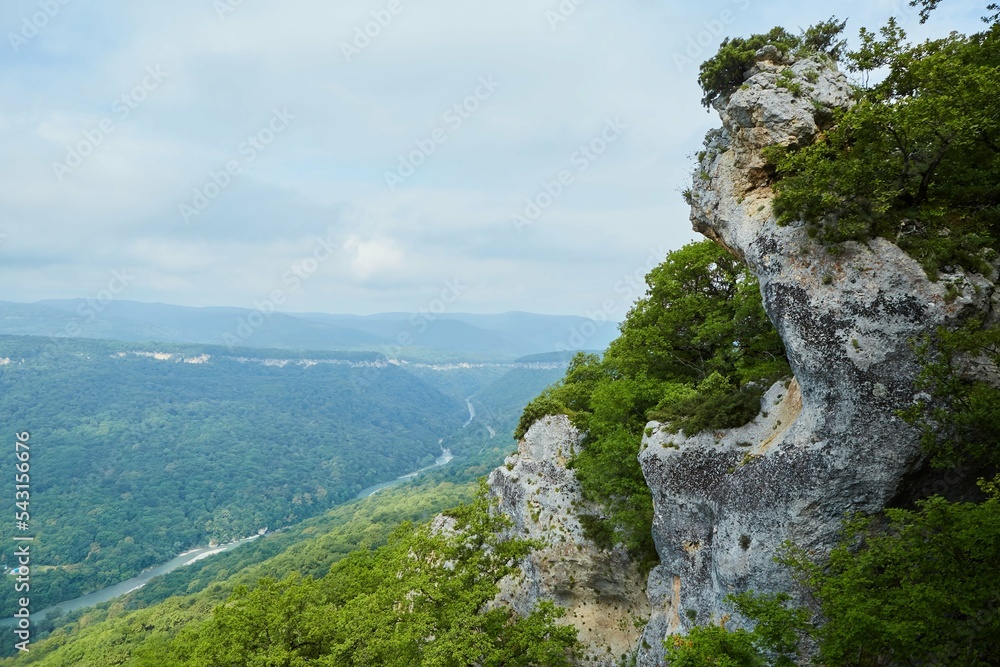 A high observation point with a view of the surrounding landscape. The natural beauty of the surrounding space.