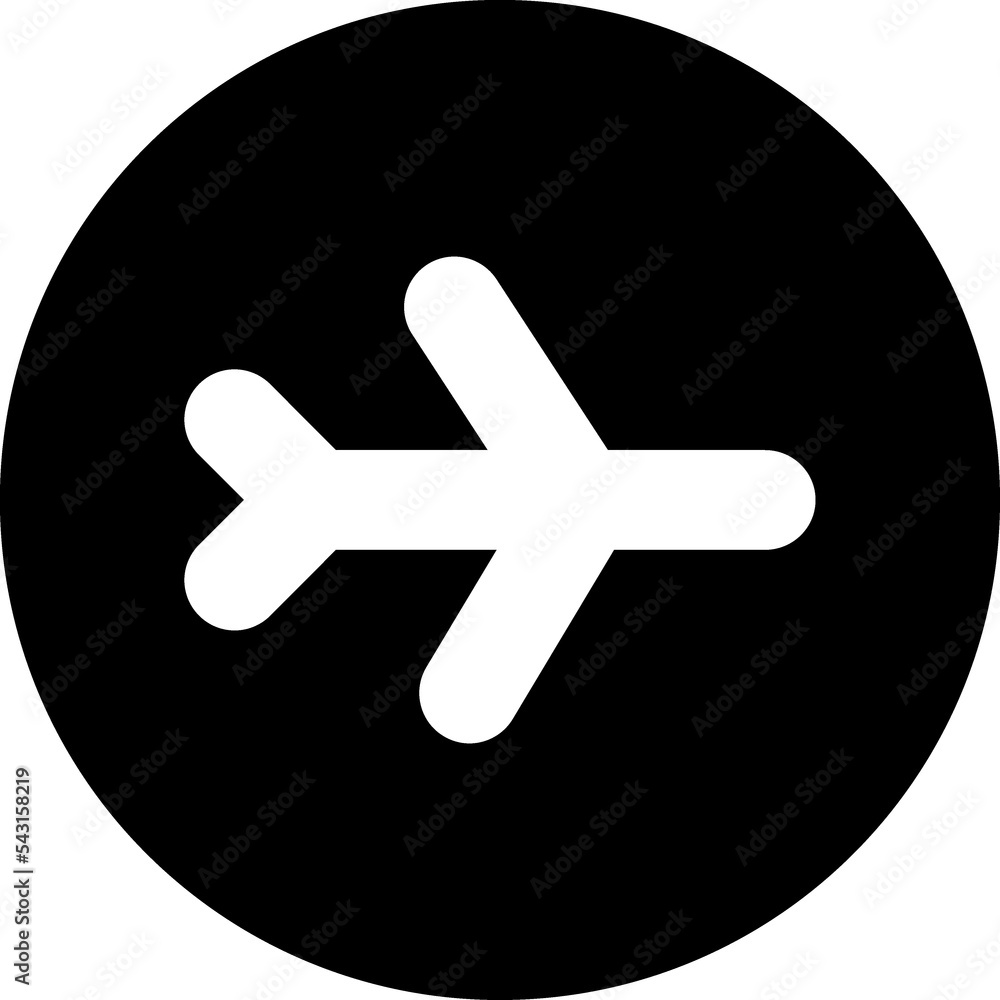 Obraz premium Airplane black sign