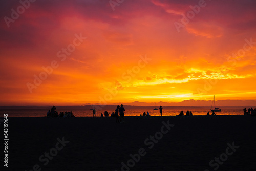 People enjoying the sunset