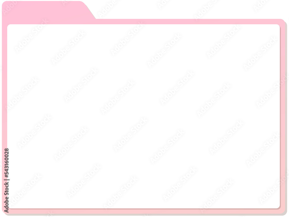シンプルなピンク色のファイル風フレーム　PNG