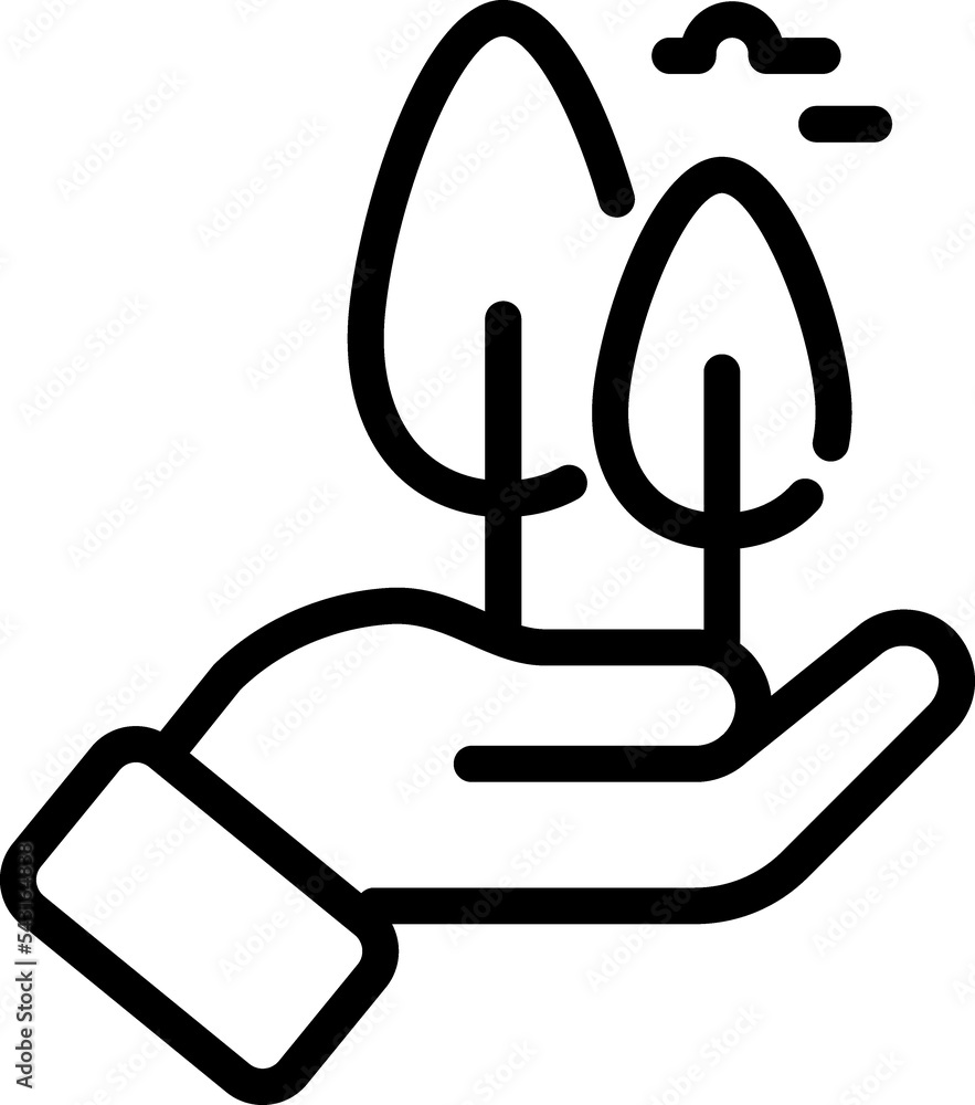 Ecology, nature line icon. Hand holding leaf Ecology, nature line icon. Hand holding leaf