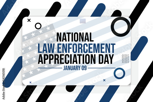 National Law Enforcement Day Wallpaper Editable Vector Banner design in blue and black color. Patriotic concept design
