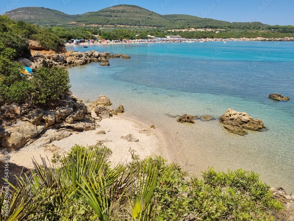 Cala Monica, beautiful shore coastline at alghero in sardinia