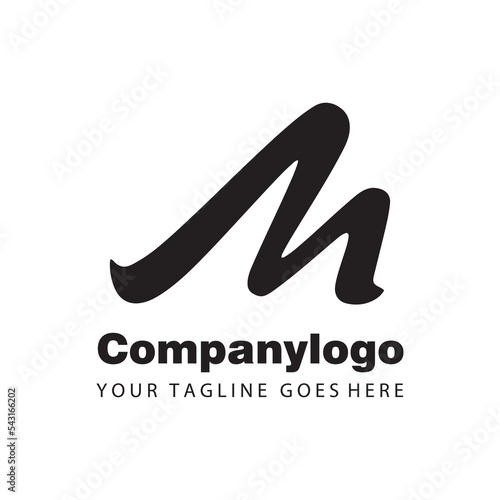 letter m wave for logo company design photo