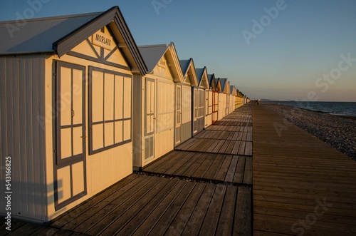Beach Houses with Evening Sun