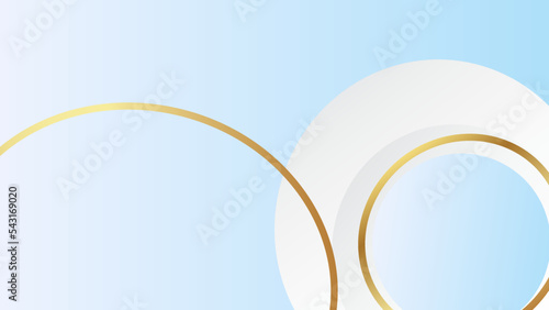 Soft blue background with golden lines and light blue gradient.