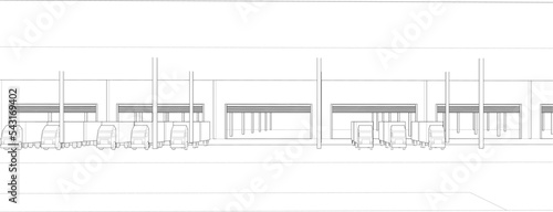 3D illustration of industrial building