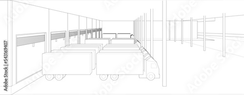 3D illustration of industrial building