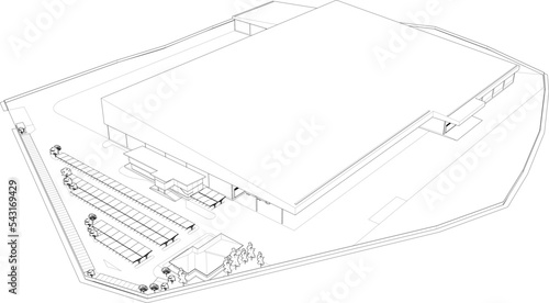 3D illustration of industrial building