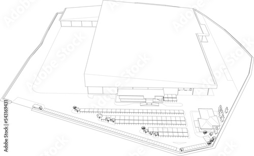 3D illustration of industrial building
