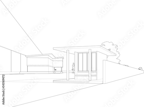 3D illustration of industrial building
