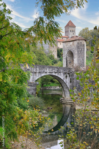 Fototapeta Pont de la Légende à Sauveterre de Béarn, Nouvelle Aquitaine