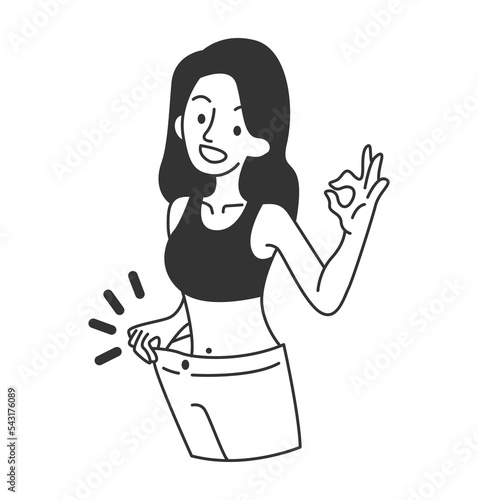 woman illustration lose wight 