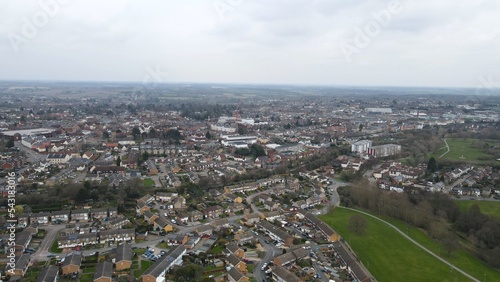 Fototapeta Naklejka Na Ścianę i Meble -  Braintree Essex UK Aerial drone streets and roads 