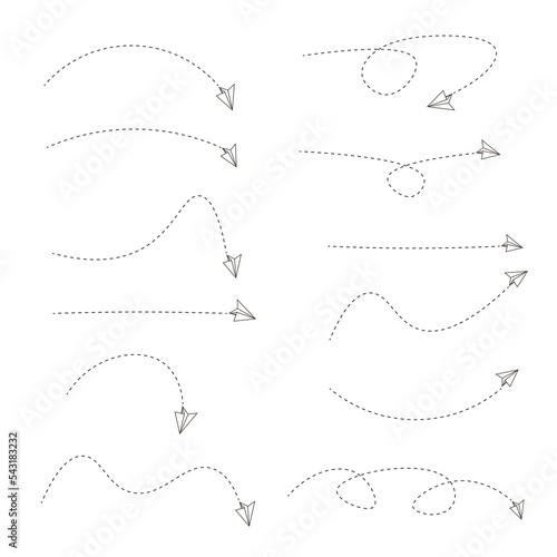 Set of dashed line arrows	