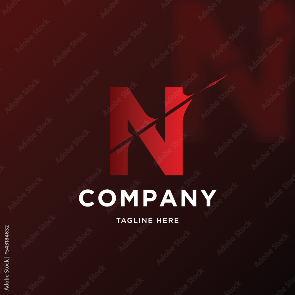 Fototapeta premium N company letter logo