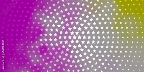 Light Pink, Yellow vector template with neon stars.