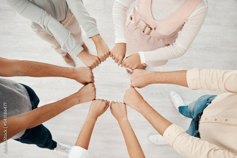 Corporate teamwork, fist bump hands of people in company diversity together and global business connection. Group employees collaboration, staff success and office workplace community team building Corporate teamwork, fist bump hands of people in company diversity together and global business connection. Group employees collaboration, staff success and office workplace community team building