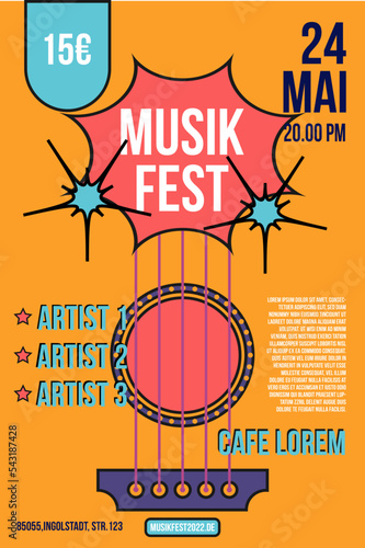 musik fest banner, party flyer