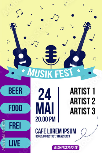 musik fest banner, party flyer