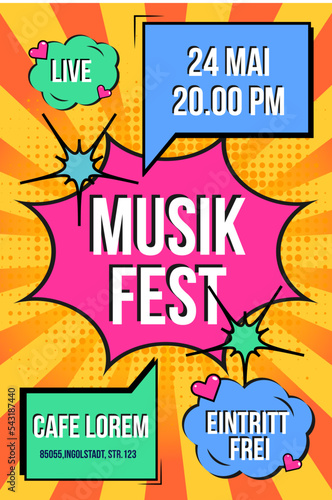 musik fest banner, party flyer