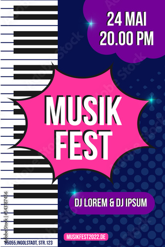 musik fest banner, party flyer