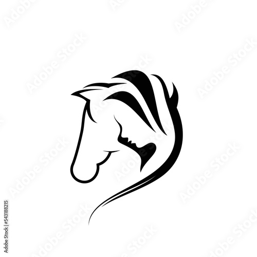 horse and woman logo design