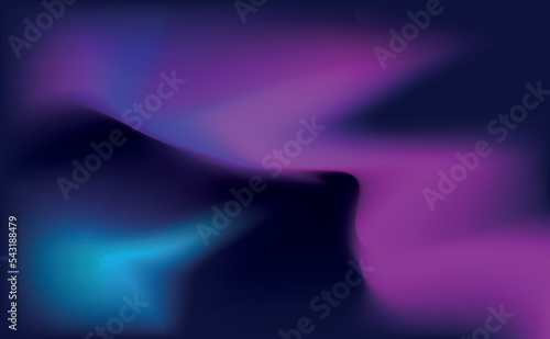 Aurora polaris. Northern lights on the the starry night sky background. Vector illustration.