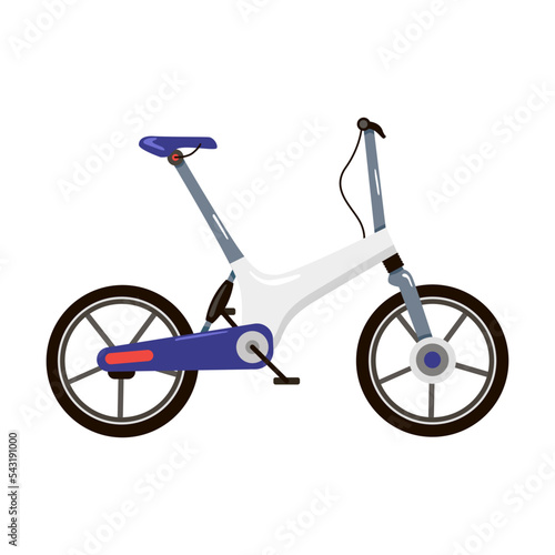 Modern electric bicycle, transport isolated on white background. Personal electrical vehicles cartoon vector illustration
