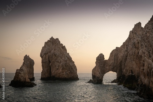Cabo San Lucas Arch on the Pacific Ocean with blue waters photo