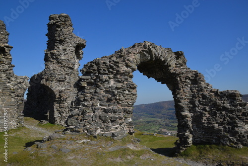 the remains of a Welsh castle near Llangollen photo
