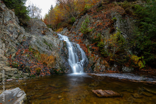 Cascade of Bayehon the highest waterfall of Belgium in the Ardennes, the Bayehon is a wild stream that rises in Neûr Lowé Fen. In Longfaye it hurls itself into the depths as a waterfall. photo