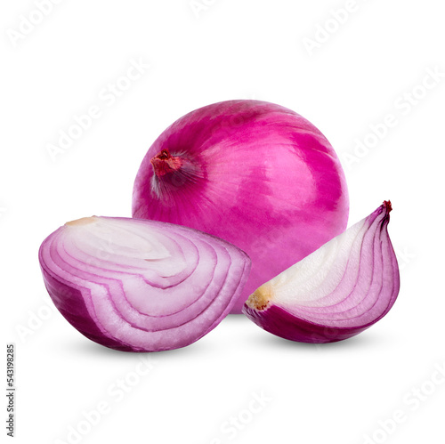 Fresh red onion isolated on transparent background (.PNG) photo