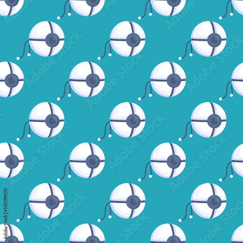 Vector illustration of bionic eyes pattern. Seamless drawing of an artificial eyeball.