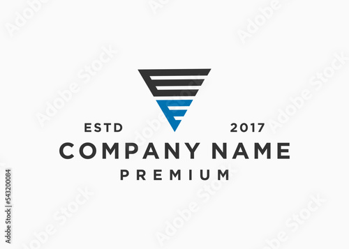 letter ee shield logo design vector illustration template