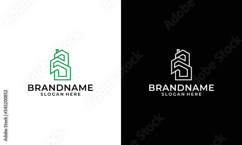Simple and Elegant Modern Building Combining Initial Logo Design of Letters C and B