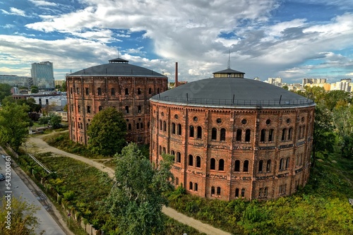 Obraz na płótnie building of the old gas plant in Warsaw w salonie