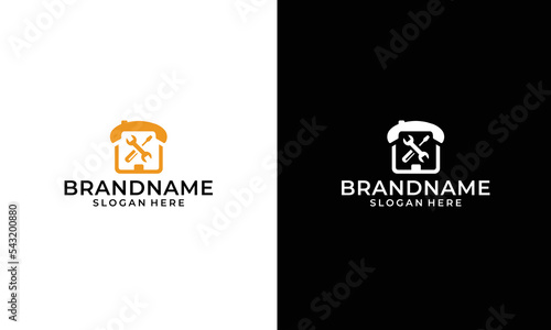 mobile phone repair logo icon vector Template photo