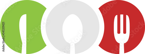 Italian food symbol Spoon fork and knife jpeg and png file format