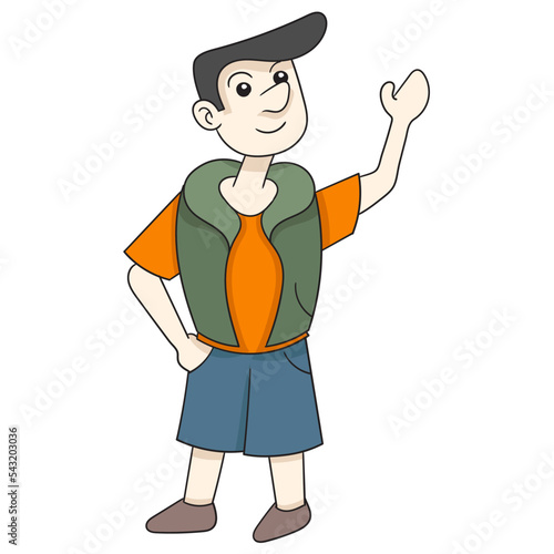 illustration of a man doing a gesture explaining