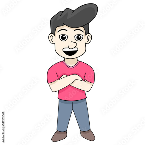 illustration of a man laughing happily