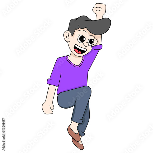 illustration of boy jumping happily reaching marketing target