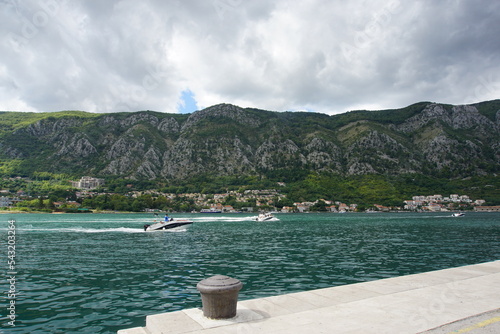 Kotor port, boats in Kotor bay, marina, kotor old town city walls, kotor bay, montenegro, photographed in september 2022, sony a6000, clock, venetian architecture, balkans, time, tower, old, building,