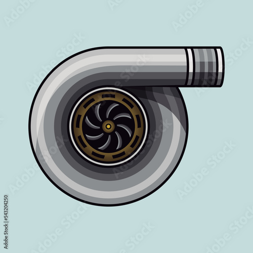 Big Automotive silver and gold turbo charger