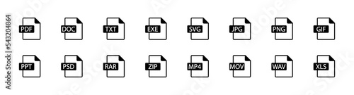 File format icon. Document format symbol. Vector sign. photo